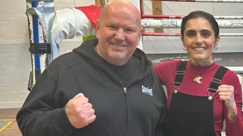 Roni Dean (right) with her trainer Graham Everett (left)