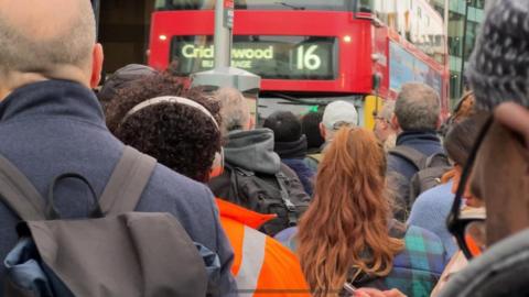 Number 16 bus outside Victoria