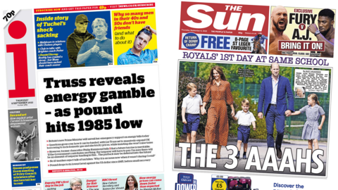 The i and Sun front pages