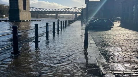 River Tyne bursts its banks