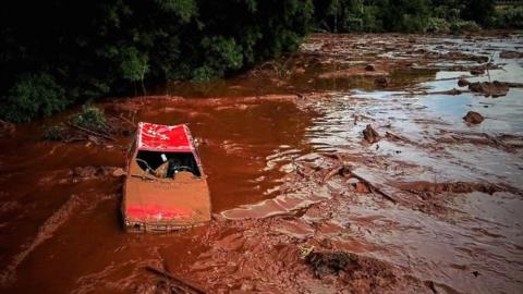 Collapsed dam in Brazil