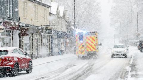 Ambulance in snow