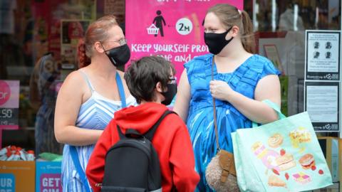 Shoppers in Wigston