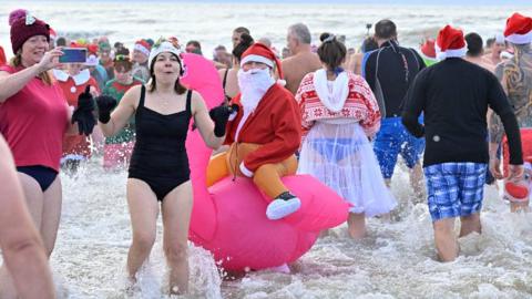 swimmers in sea