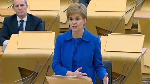 Nicola Sturgeon announced a ban on meeting in houses would be rolled out across Scotland from Wednesday.