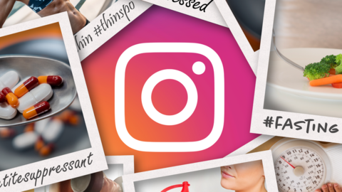 Graphic of Instagram and stock photos
