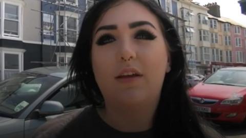 Young woman talks about Brexit