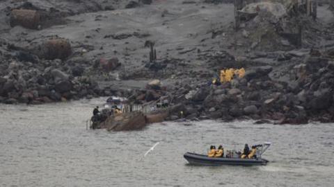 Police boat off White Island