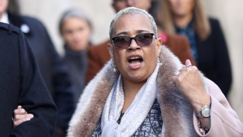 Mina Smallman, the mother of Nicole Smallman and Bibaa Henry, speaks outside the Old Bailey in London