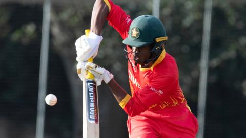 Zimbabwe's Milton Shumba during a T20 International match between Scotland and Zimbabwe