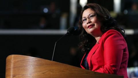 Tammy Duckworth speaks during day one of the Democratic National Convention in 2012