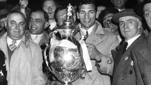 Salford with the Challenge Cup