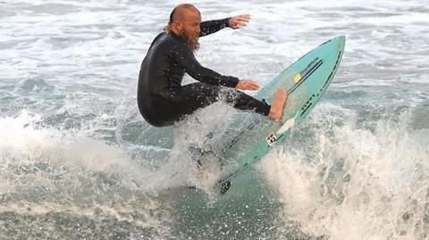 Blake Johnston during his world record attempt at Cronulla beach.