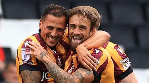 Bradford City players smiling