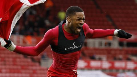 Chuba Akpom celebrates