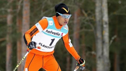 Adrian Solano of Venezuela competes in the men"s 10km Individual Classic Qualification Round during the FIS Nordic World Ski Championships in Lahti, Finland, 22 February 2017.