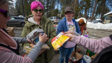 People getting food