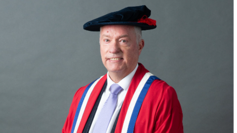 Nick Gazzard in his Honorary Fellowship robes