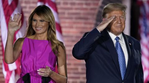 Melania and Donald Trump at Fort McHenry for RNC night three