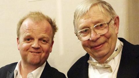 Actor Toby Jones and Neil Baldwin at the 2015 Bafta TV Awards