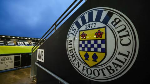  A general view of a St Mirren badge in the SMiSA stadium.