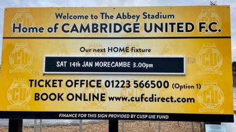 Cambridge United had to postpone last Saturday's game against Morecambe