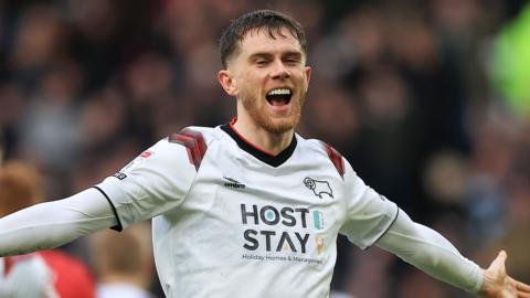 Max Bird celebrates scoring in Saturday's 1-1 draw against Shrewsbury