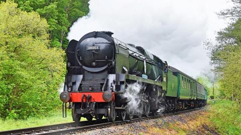 Sir Keith Park locomotive on the tracks