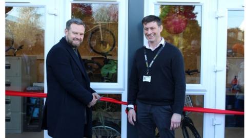 Mark Ashton and Rob Hart standing in front of the new facility