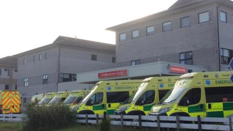 ambulances queuing