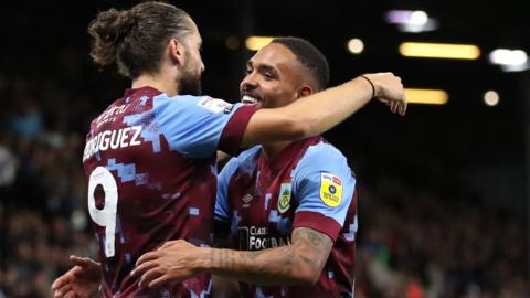 Jay Rodriguez celebrates his goal for Burnley against Millwall