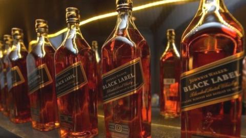 Johnnie Walker whisky bottles