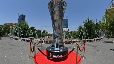 Europa Conference League trophy in Tirana