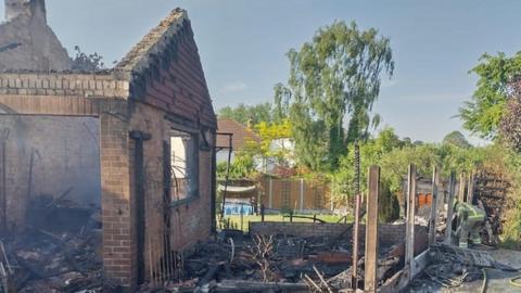 The bungalow that was destroyed by fire in Ongar