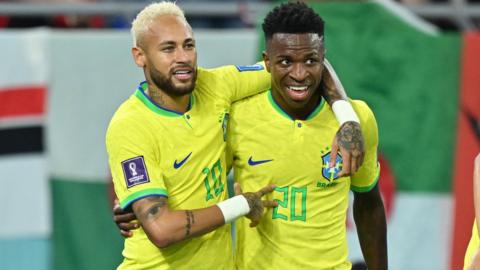 Neymar (left) and Vinicius Jr (right)