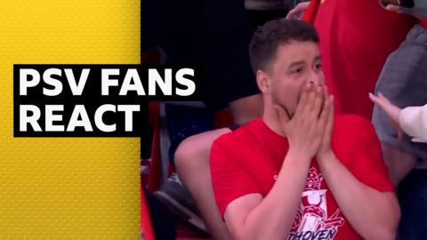 PSV fan celebrates