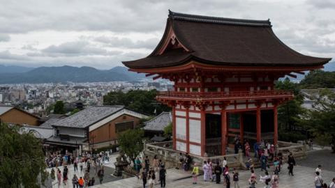 Kyoto city is seen from the Kiyomizu Temple on September 7, 2015 in Kyoto, Japan