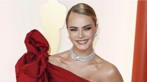 Cara Delevingne arrives for the 95th annual Academy Awards ceremony at the Dolby Theatre in Hollywood, Los Angeles, California, USA, 12 March 2023.