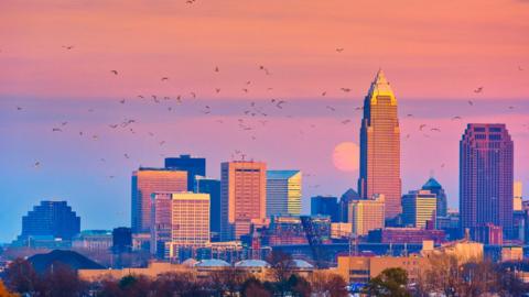 The Cleveland, Ohio skyline