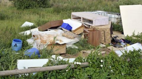 Rubbish left in countryside