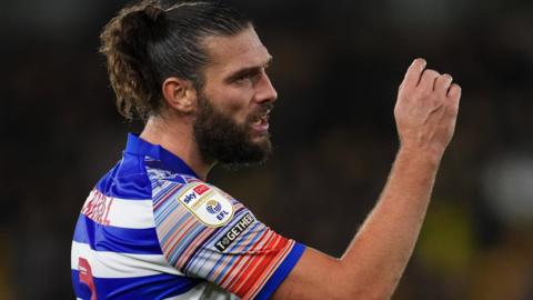 Reading striker Andy Carroll in action against Norwich