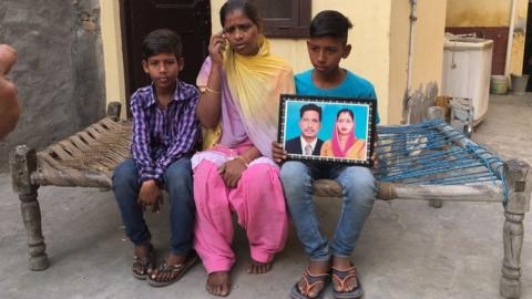 The family of one of the workers, Roop Lal