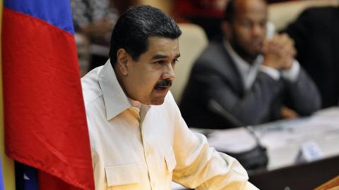 Venezuelan President Nicolas Maduro delivers a speech in Havana, Cuba,