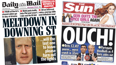 Daily Mail and Sun front pages