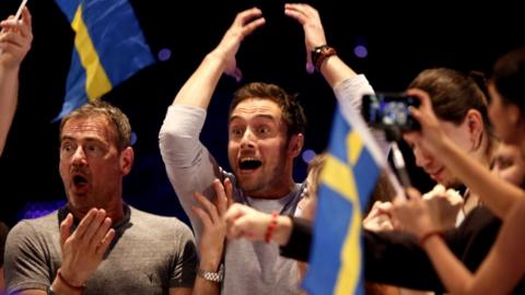 Mans reacts to winning Eurovision