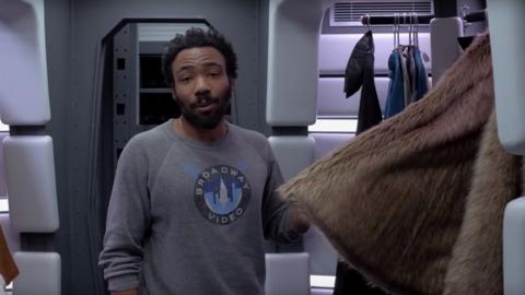 Donald Glover shows off his cape closet in the Millennium Falcon