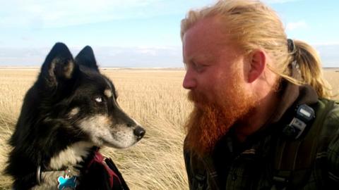 Michael Yellowlees and his Alaskan husky Luna