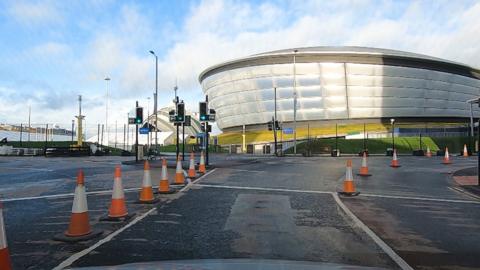 Roads near the Scottish Events Campus have been closed ahead of the COP26 climate change summit in Glasgow.