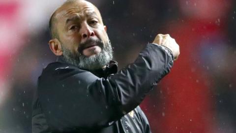 Nuno Espirito Santo celebrates Wolves' victory