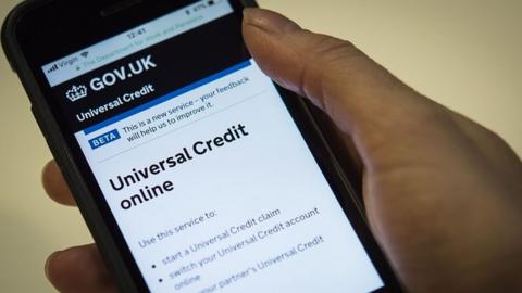 Government website showing Universal Credit application
